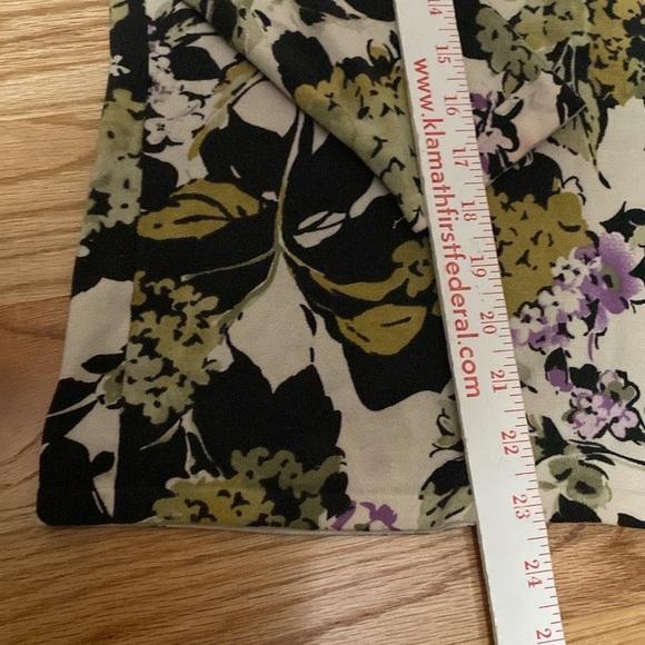 Talbots Wisteria Silk blend Cardigan Womens LP floral Navy Purple V neck office - Picture 5 of 6